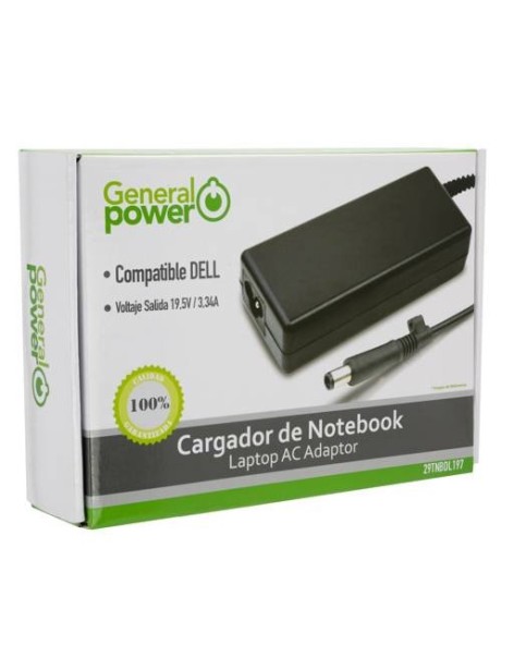 Cargador General Power para Notebook Dell, 19.5V, 3.34A